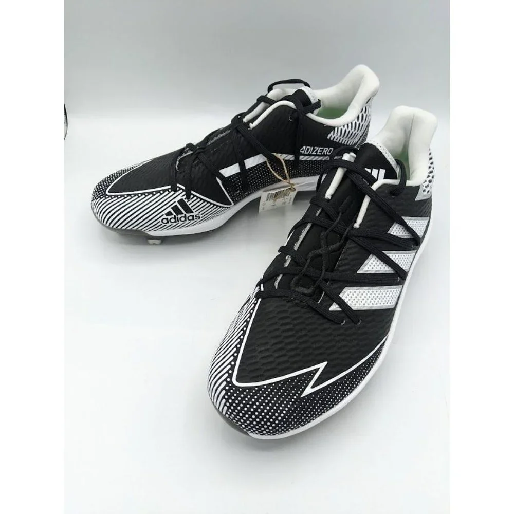 Men's adidas Adizero Afterburner 7 Baseball Cleats Size 8 EG5633 Black White NEW